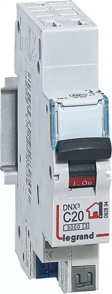 legrand-disjoncteur dnx� phase + neutre 20a - bornes automatiques - 1 module (092894)