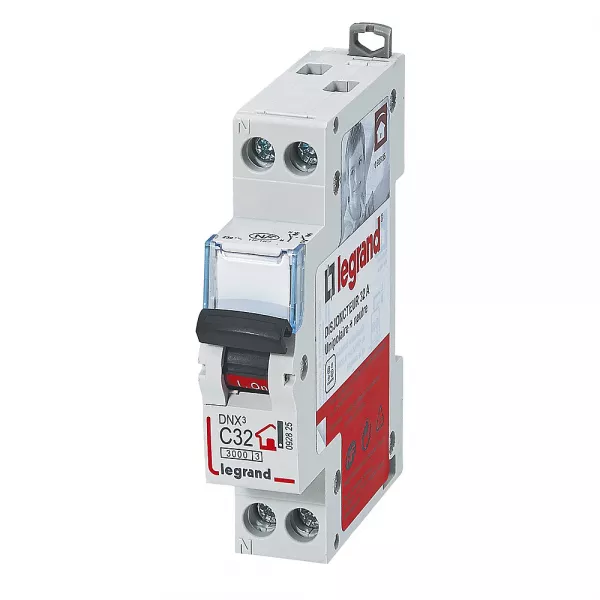 legrand-disjoncteur dnx� phase + neutre 32a - bornes � vis - 1 module (092825)