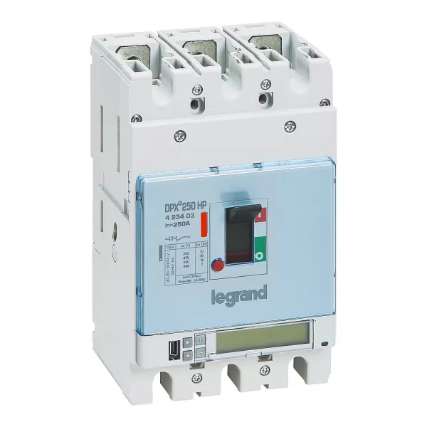 legrand-disjoncteur dpx�250hp �lectronique s10 pouvoir de coupure 36ka 3p 250a (423403)