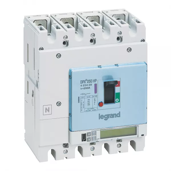 legrand-disjoncteur dpx�250hp �lectronique s10 pouvoir de coupure 50ka 4p 250a (423428)