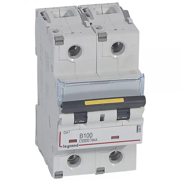 legrand-disjoncteur dx� 10000 - vis/vis - 2p - 230/400v~ - 100a - 16ka - courbe b - 3m (408967)