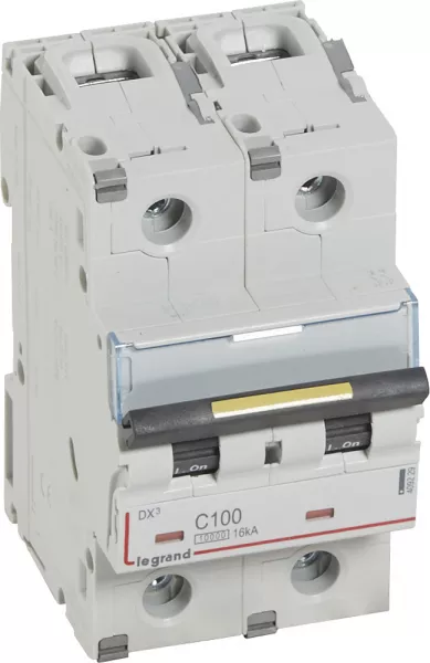 legrand-disjoncteur dx� 10000 - vis/vis - 2p - 230/400v~ - 100a - 16ka - courbe c - 3m (409229)