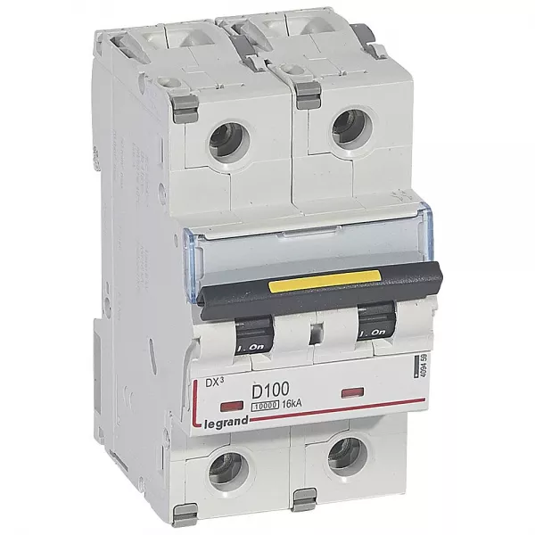 legrand-disjoncteur dx� 10000 - vis/vis - 2p - 230/400v~ - 100a - 16ka - courbe d - 3m (409459)