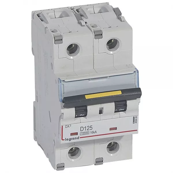legrand-disjoncteur dx� 10000 - vis/vis - 2p - 230/400v~ - 125a - 16ka - courbe d - 3m (409460)