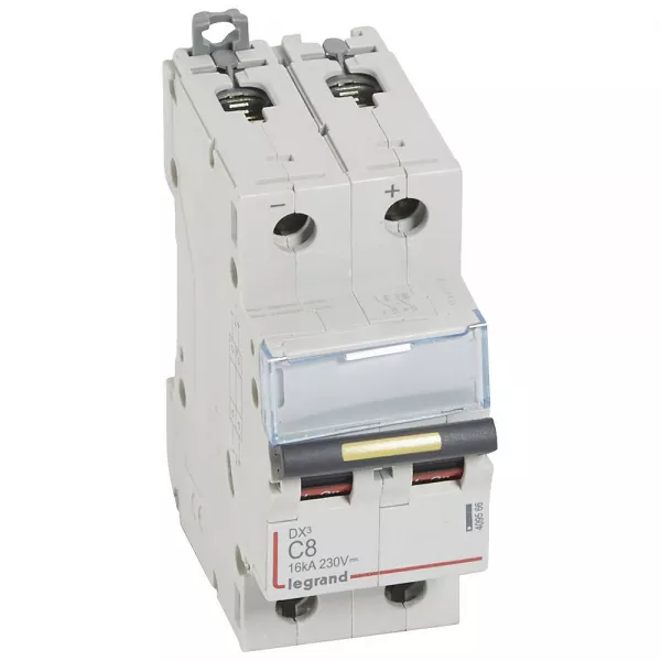 legrand-disjoncteur dx� 16ka - vis/vis - courant continu - 8a - courbe c - 2 modules (409566)