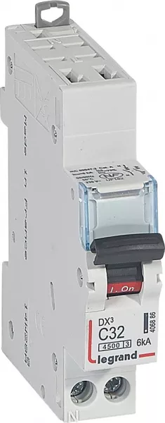 legrand-disjoncteur dx� 1p+n � gauche 32a 4500a/6ka bornes auto (406886)