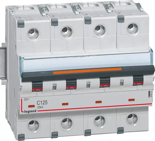 legrand-disjoncteur dx� 25ka arriv�e haut/d�part bas vis 4p 125a - courbe c - 6 modules (409803)