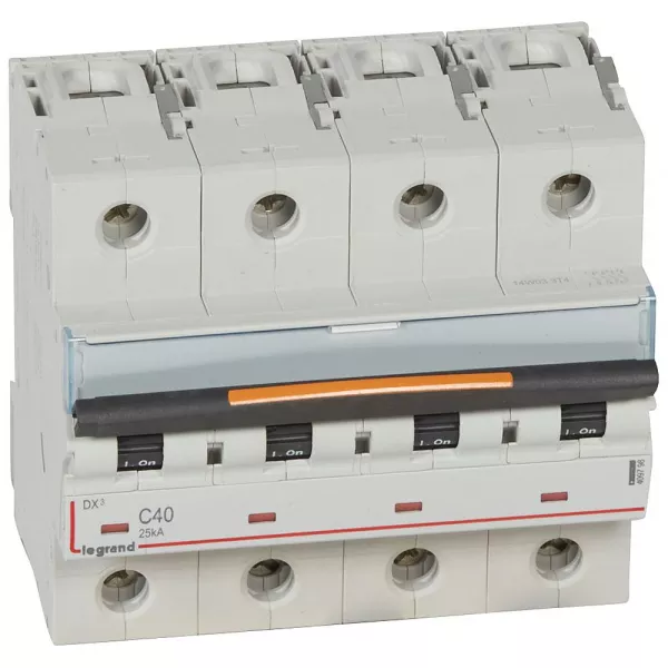 legrand-disjoncteur dx� 25ka arriv�e haut/d�part bas vis 4p 400v~ 40a courbe c 6 modules (409798)