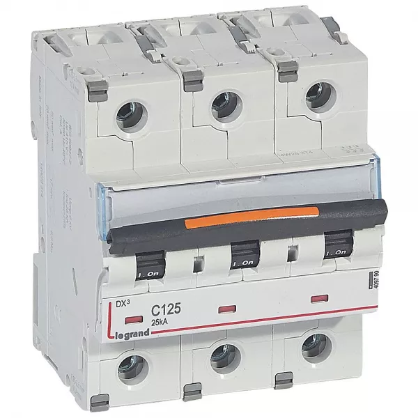 legrand-disjoncteur dx� 25ka arriv�e haute/d�part bas � vis 125a - courbe c 4,5 modules (409790)