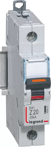 legrand-disjoncteur dx� 25ka arriv�e haute/d�part bas � vis 20a - courbe z - 1 module (409903)