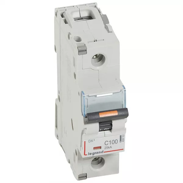 legrand-disjoncteur dx� 25ka arriv�e haute/d�part bas vis 1p 100a -courbe c - 1,5 mod (409763)