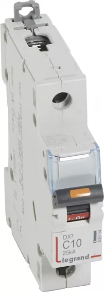 legrand-disjoncteur dx� 25ka arriv�e haute/d�part bas vis 1p 10a -courbe c - 1 mod (409754)