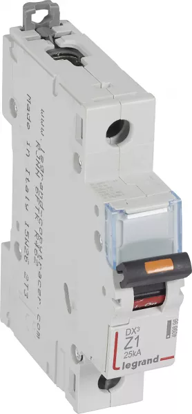 legrand-disjoncteur dx� 25ka arriv�e haute/d�part bas vis 1p 1a - courbe z - 1 mod (409896)
