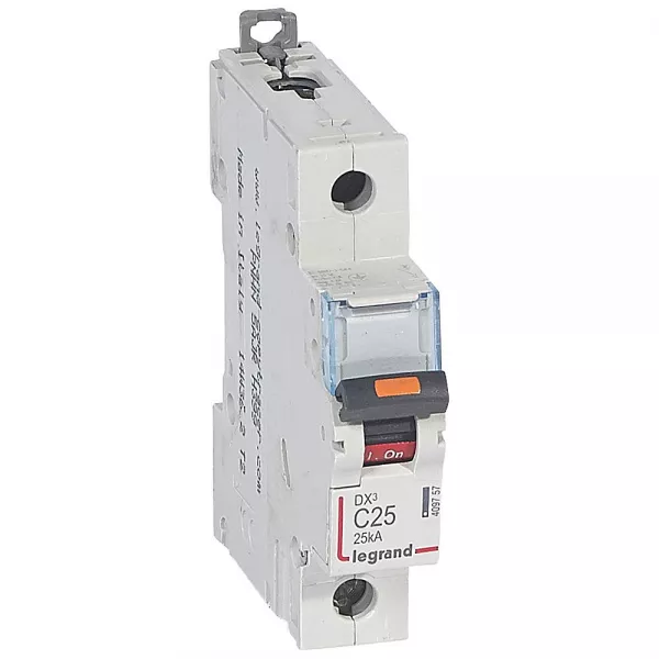 legrand-disjoncteur dx� 25ka arriv�e haute/d�part bas vis 1p 25a -courbe c - 1 mod (409757)