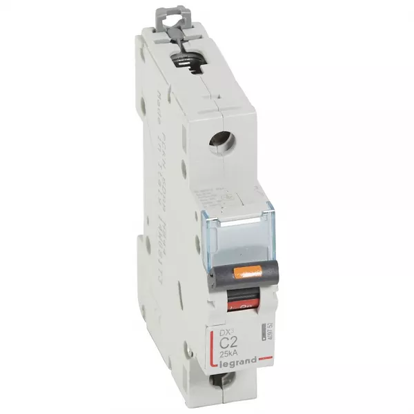 legrand-disjoncteur dx� 25ka arriv�e haute/d�part bas vis 1p 2a -courbe c - 1 mod (409752)