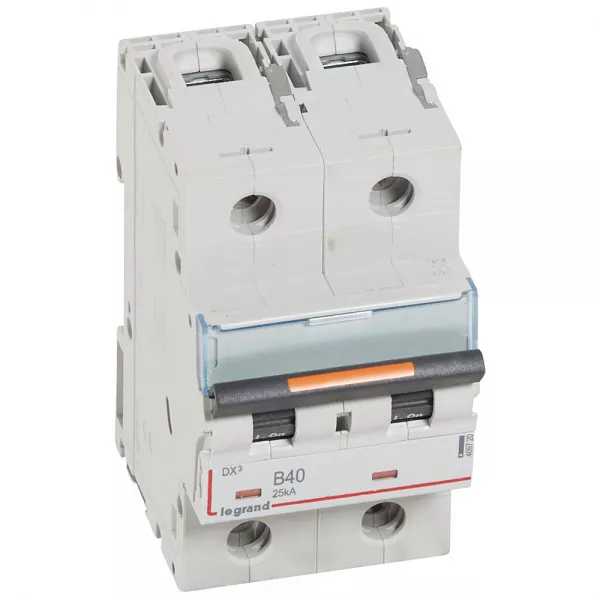 legrand-disjoncteur dx� 25ka arriv�e haute/d�part bas vis 2p 40a courbe b - 2 mod (409720)