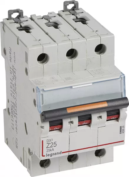 legrand-disjoncteur dx� 25ka arriv�e haute/d�part bas vis 3p 25a - courbe z - 3 mod (409926)