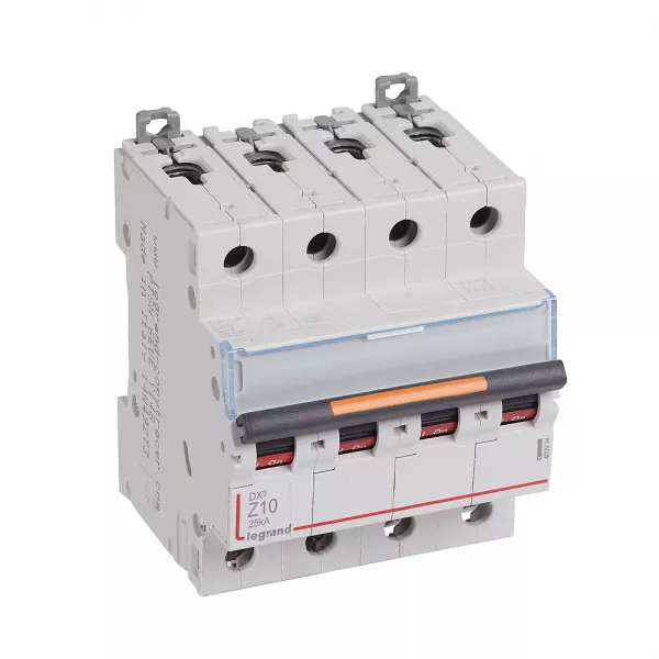 legrand-disjoncteur dx� 25ka arriv�e haute/d�part bas vis 4p 10a - courbe z - 4 mod (409934)