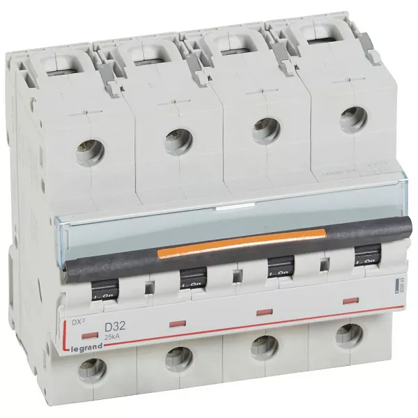 legrand-disjoncteur dx� 25ka arriv�e haute/d�part bas vis 4p 32a -courbe d - 6 mod (409849)