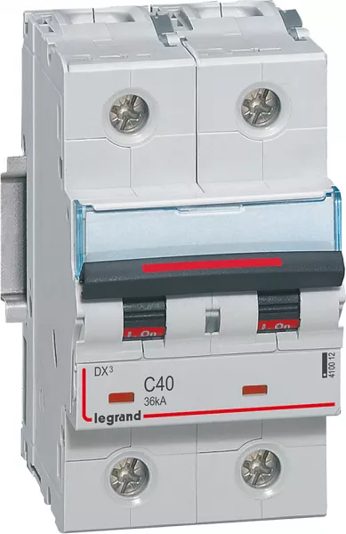 legrand-disjoncteur dx� 36ka arriv�e haute/d�part bas vis 2p 40a - courbe c - 3 mod (410012)