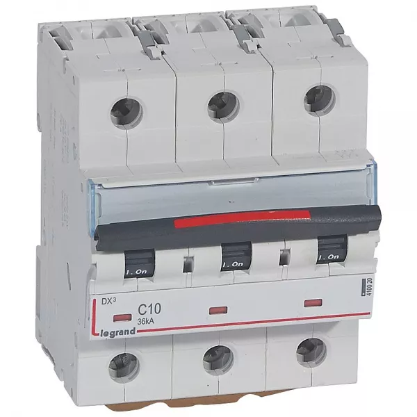legrand-disjoncteur dx� 36ka arriv�e haute/d�part bas vis 3p 16a - courbe c - 4,5 mod (410021)