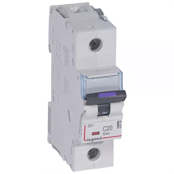 legrand-disjoncteur dx� 36ka arriv�e haute/d�part bas vis 4p 25a - courbe c - 6 mod (410036)