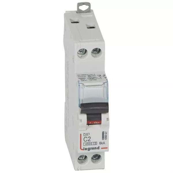 legrand-disjoncteur dx� 4500a 6ka unipolaire + neutre 2a courbe c (406862)