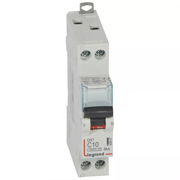 legrand-disjoncteur dx� 4500a phase + neutre 10a courbe c (406867)
