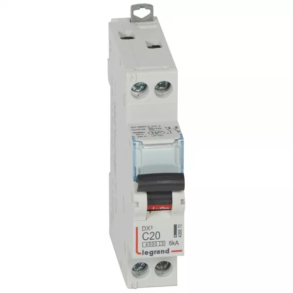 legrand-disjoncteur dx� 4500a phase + neutre 20a courbe c (406870)