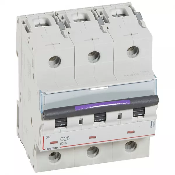 legrand-disjoncteur dx� 50ka arriv�e haute/d�part bas vis 3p 25a - courbe c - 4,5 mod (410163)