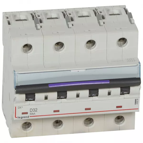legrand-disjoncteur dx� 50ka arriv�e haute/d�part bas vis 4p 32a - courbe d - 6 mod (410229)