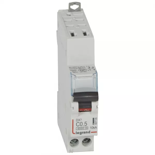 legrand-disjoncteur dx� 6000 - auto/vis - u+n - 230v~ - 0,5 a -10 ka - courbe c - 1m (407705)