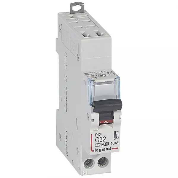 legrand-disjoncteur dx� 6000 - auto/vis - u+n - 230v~ - 32a - 10 ka - courbe c - 1m (407717)