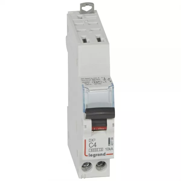 legrand-disjoncteur dx� 6000 - auto/vis - u+n - 230v~ - 4 a - 10 ka - courbe c - 1m (407709)