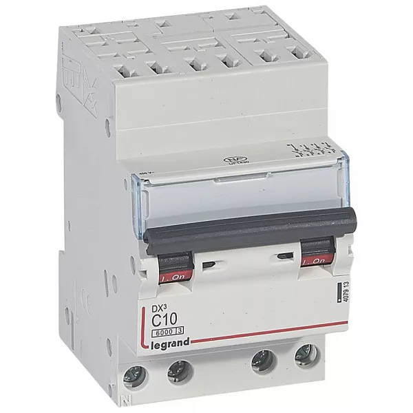legrand-disjoncteur dx� 6000 -auto/vis- 4p- 400v~-10a-courbec-peigne hx� opti 4p -3m (407913)