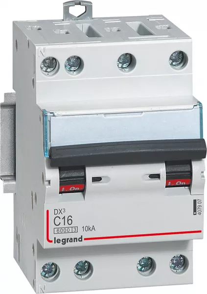 legrand-disjoncteur dx� 6000 -vis/vis- 4p- 400v~-16a-10ka-courbec-peigne hx� opti 4p -3m (407907)
