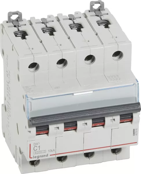 legrand-disjoncteur dx� 6000 -vis/vis- 4p- 400v~-1a-10ka-courbec-peigne hx� trad 4p - 4m (407890)