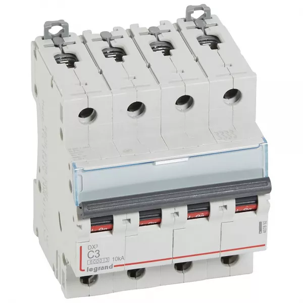 legrand-disjoncteur dx� 6000 -vis/vis- 4p- 400v~-3a-10ka-courbec-peigne hx� trad 4p - 4m (407892)