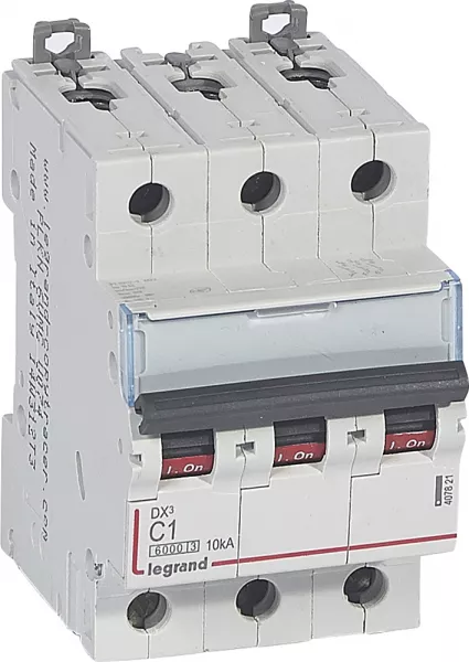 legrand-disjoncteur dx� 6000 -vis/vis-3p- 400v~-1a-10ka-courbec-peigne hx� trad 4p -3m (407821)