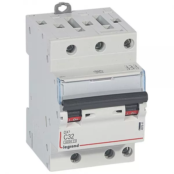 legrand-disjoncteur dx� 6000 -vis/vis-3p- 400v~-32a-10ka-courbec-peigne hx� opti 4p -3m (407841)