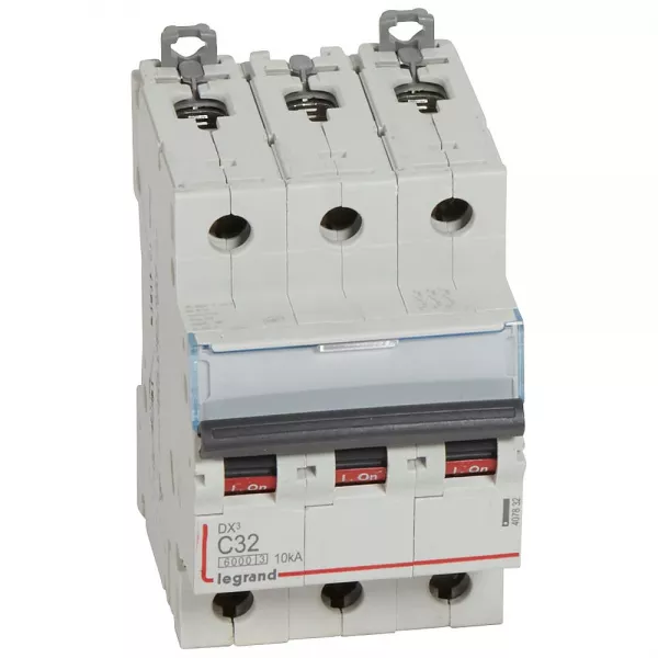 legrand-disjoncteur dx� 6000 -vis/vis-3p- 400v~-32a-10ka-courbec-peigne hx� trad 4p -3m (407832)