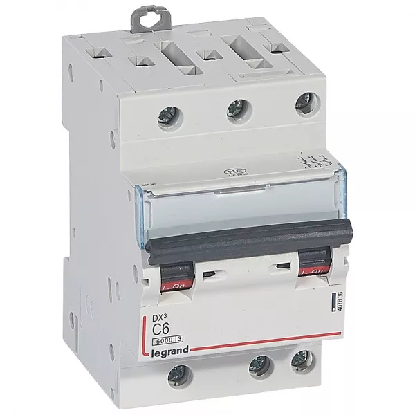 legrand-disjoncteur dx� 6000 -vis/vis-3p- 400v~-6a-10ka-courbec-peigne hx� opti 4p -3m (407836)