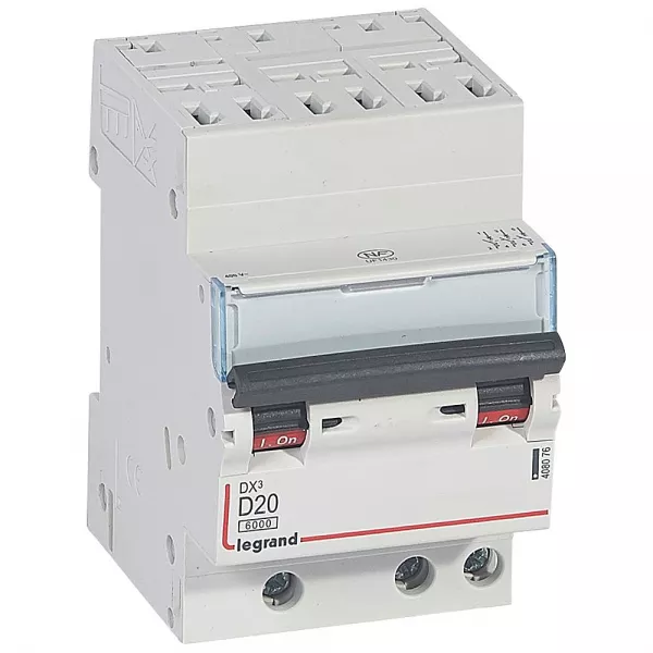 legrand-disjoncteur dx� 6000-auto/vis-3p-400v -20a-10ka-courbe d-peigne hx� opti 4p -3m (408076)