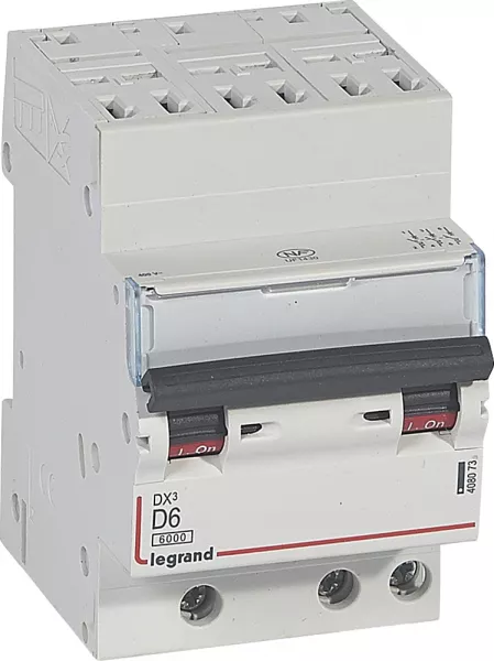 legrand-disjoncteur dx� 6000-auto/vis-3p-400v~-6a-10ka -courbe d-peigne hx� opti 4p -3m (408073)