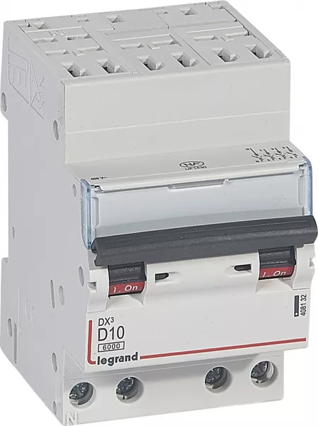 legrand-disjoncteur dx� 6000-auto/vis-4p-400v~-10a-10ka-courbe d-peigne hx� opti 4p -3m (408132)