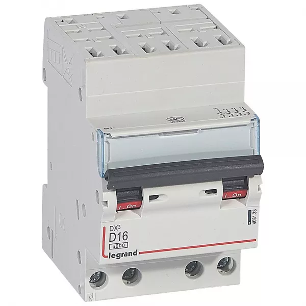 legrand-disjoncteur dx� 6000-auto/vis-4p-400v~-16a-10ka-courbe d-peigne hx� opti 4p -3m (408133)