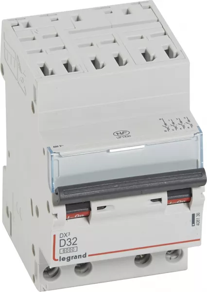legrand-disjoncteur dx� 6000-auto/vis-4p-400v~-32a-10ka-courbe d-peigne hx� opti 4p -3m (408136)