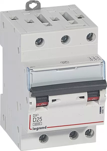 legrand-disjoncteur dx� 6000-vis/vis-3p-400v~-25a-10ka-courbe d-peigne hx� opti 4p -3m (408070)