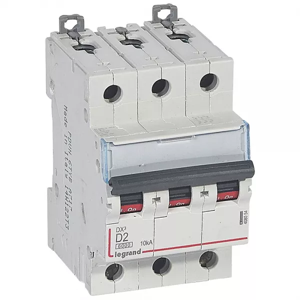 legrand-disjoncteur dx� 6000-vis/vis-3p-400v~-2a-10ka-courbe d-peigne hx� trad 3p-3m (408054)