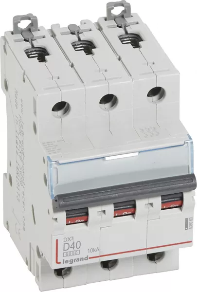 legrand-disjoncteur dx� 6000-vis/vis-3p-400v~-40a-10ka-courbe d-peigne hx� trad 3p-3m (408063)